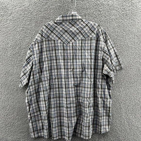 Wrangler Pearl Snap Shirt Mens 3XL Short Sleeve Multicolor Plaid - Picture 2 of 7